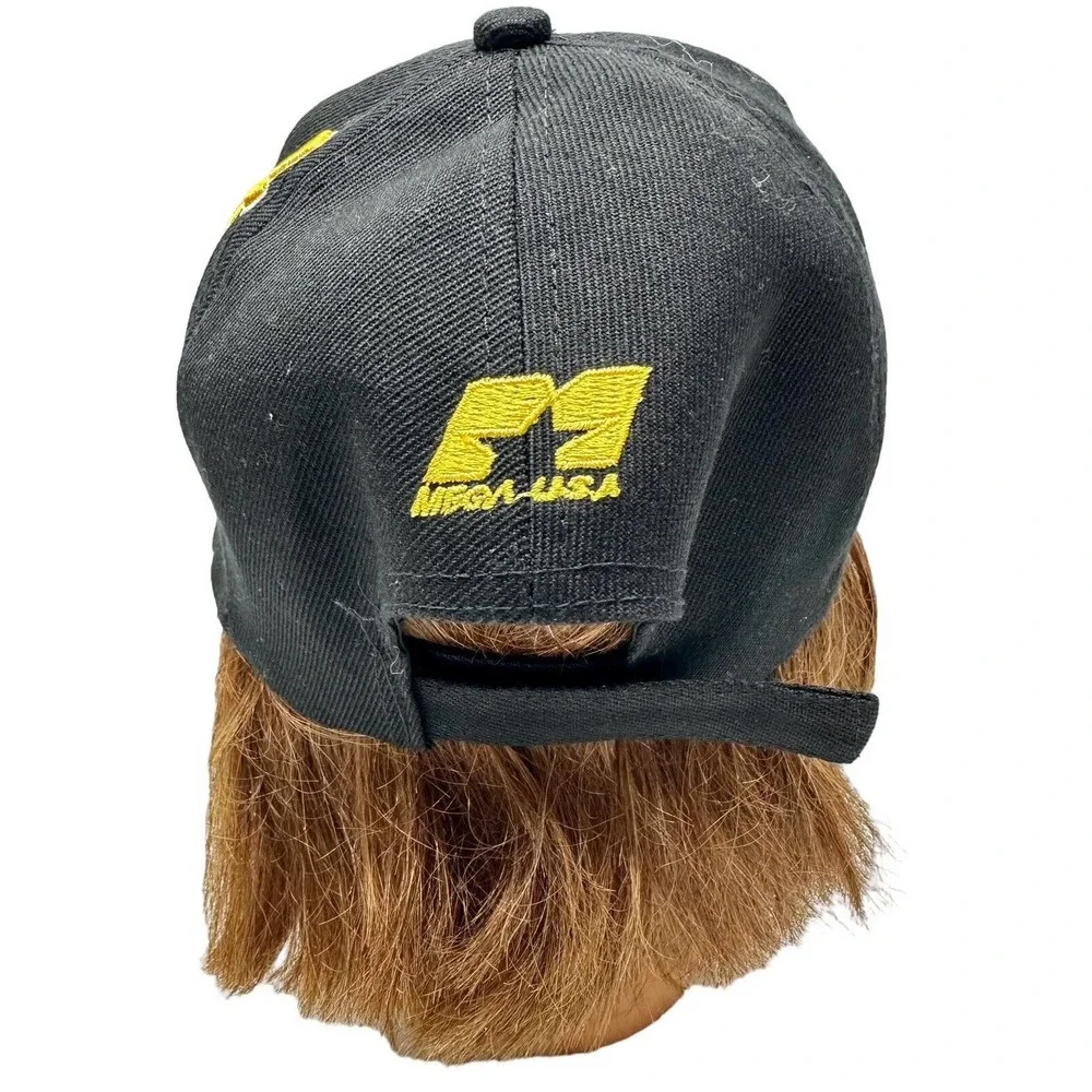 Mega USA Black With Yellow Cap, 3D‎ Embroidered Dragon Strap Back Hat
